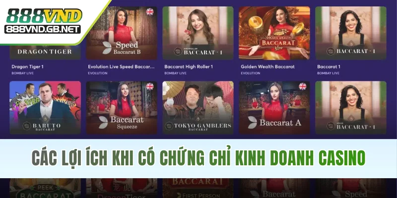 Các lợi ích khi có chứng chỉ kinh doanh casino