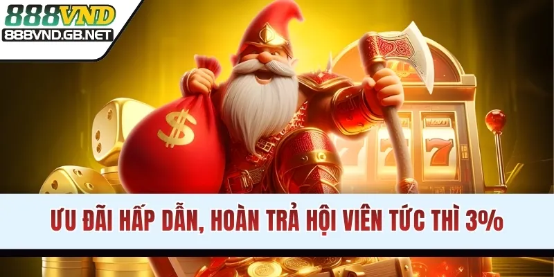 Ưu đãi hấp dẫn, hoàn trả hội viên tức thì 3%